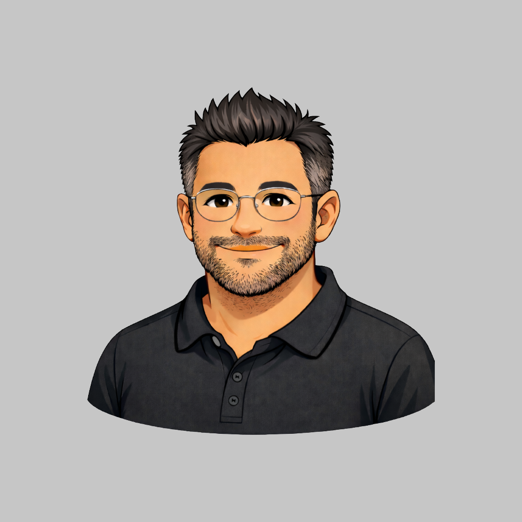 Illustrated portrait of Alun Borland from Stratiis