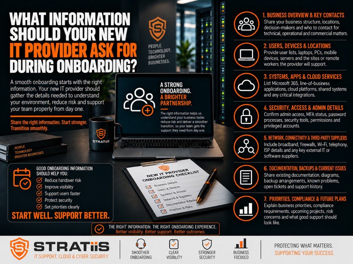Information a new IT provider should request during onboarding
